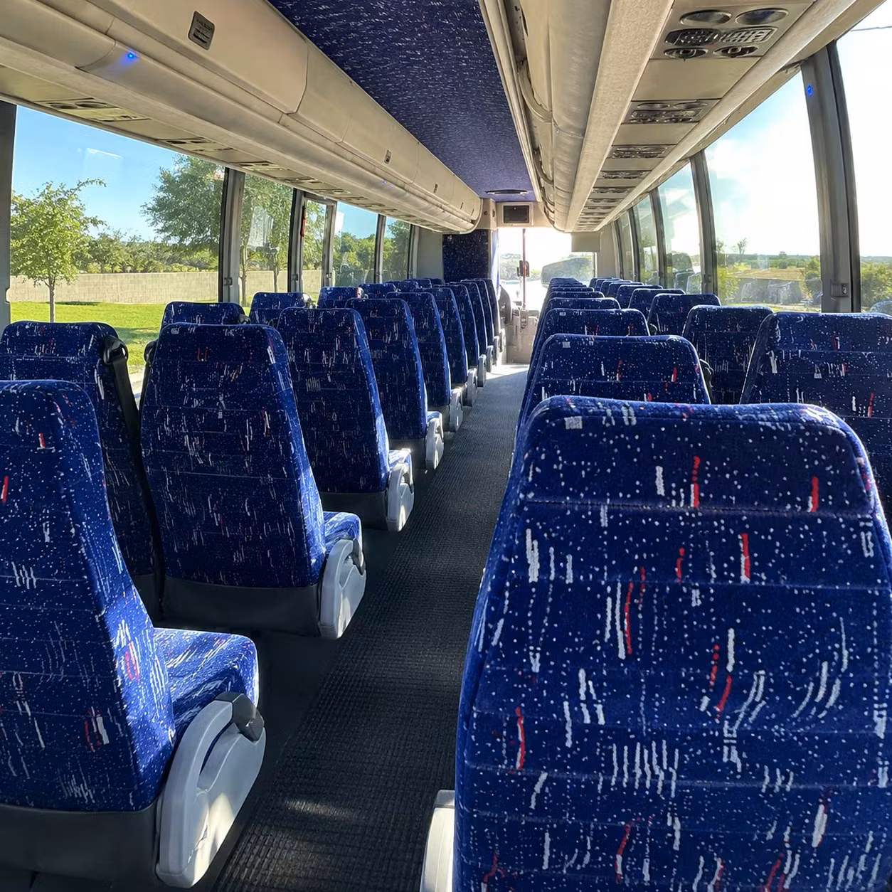 56 passenger charter bus inside
